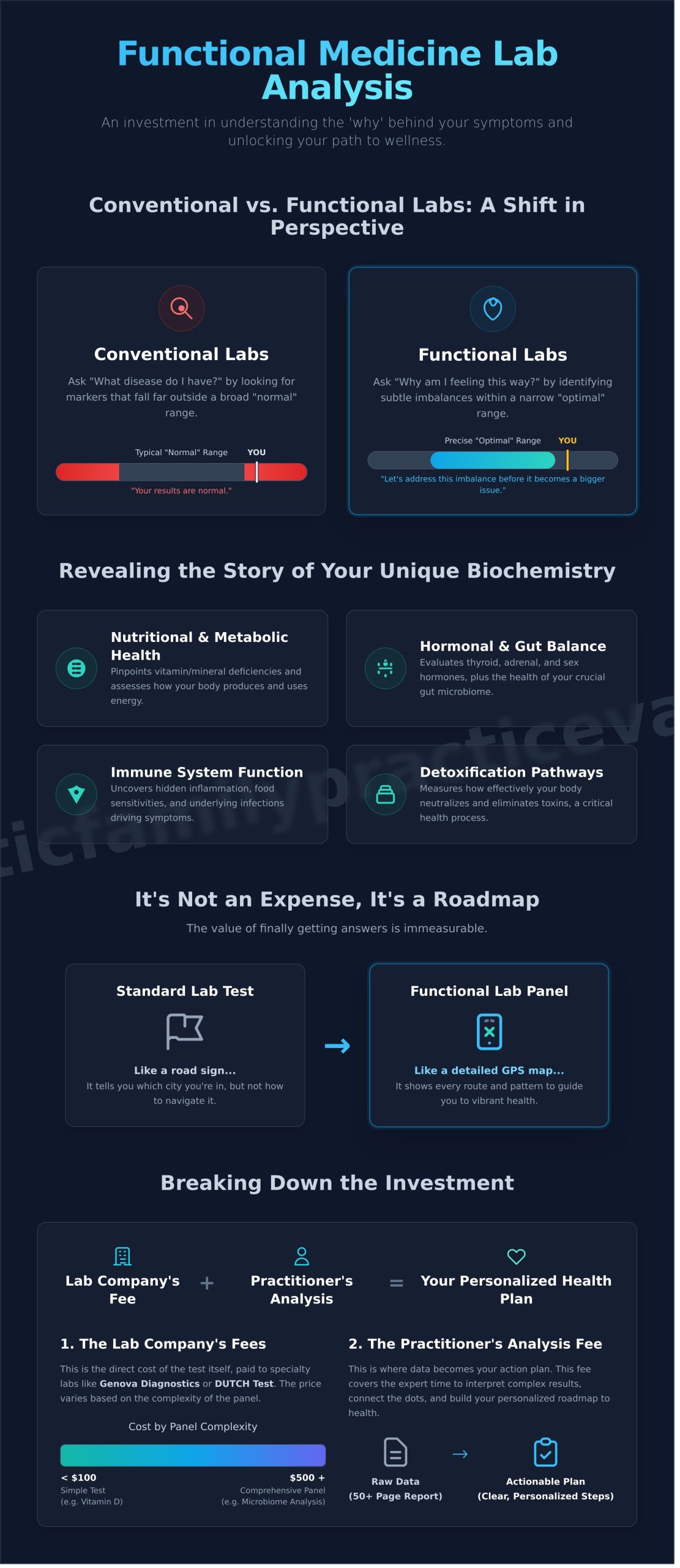 Decoding the Cost of Functional Medicine Lab Analysis: An Empowering Guide - Infographic