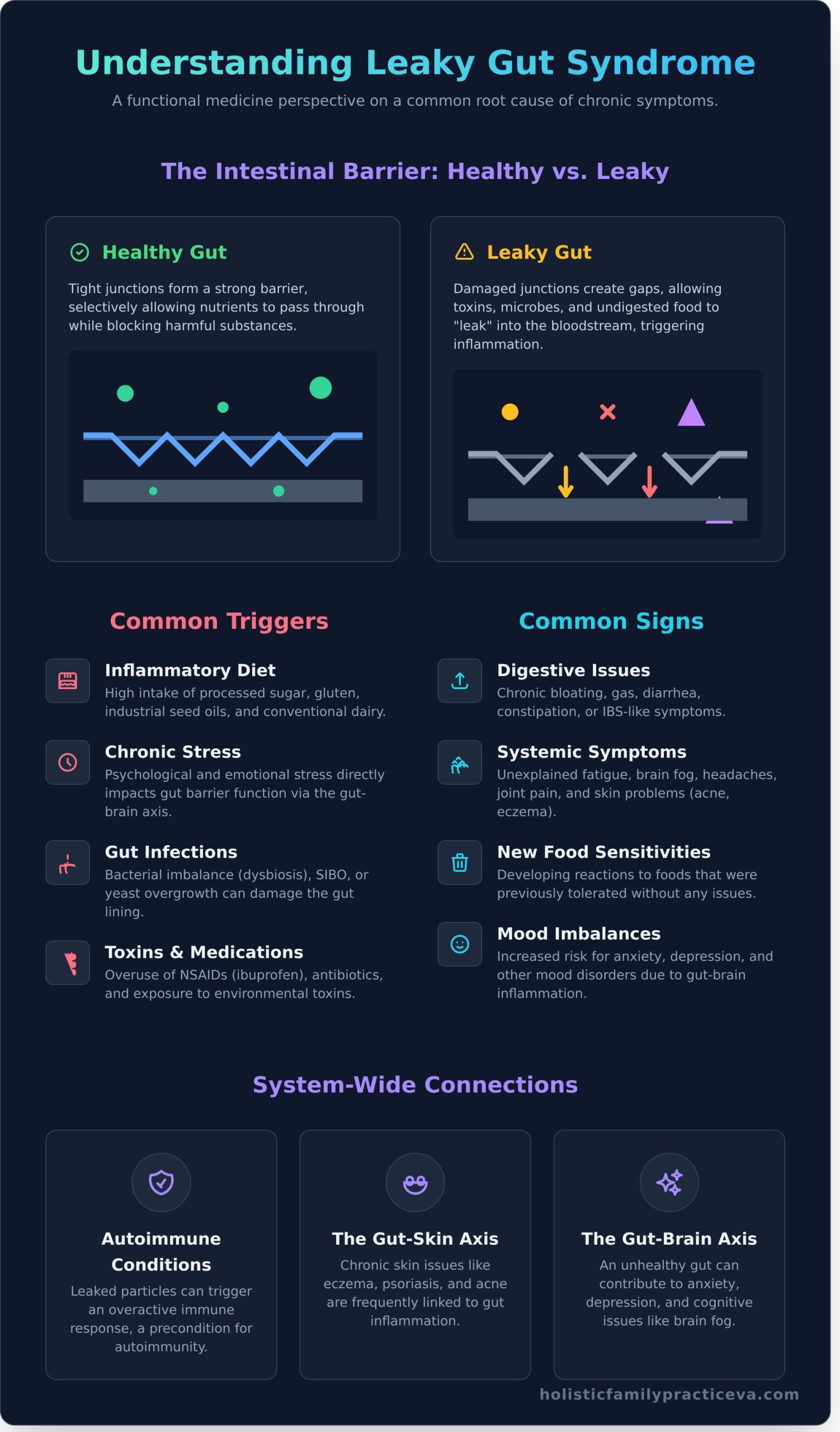 Leaky Gut Syndrome Treatment: A Functional Medicine Guide to Healing Your Gut - Infographic