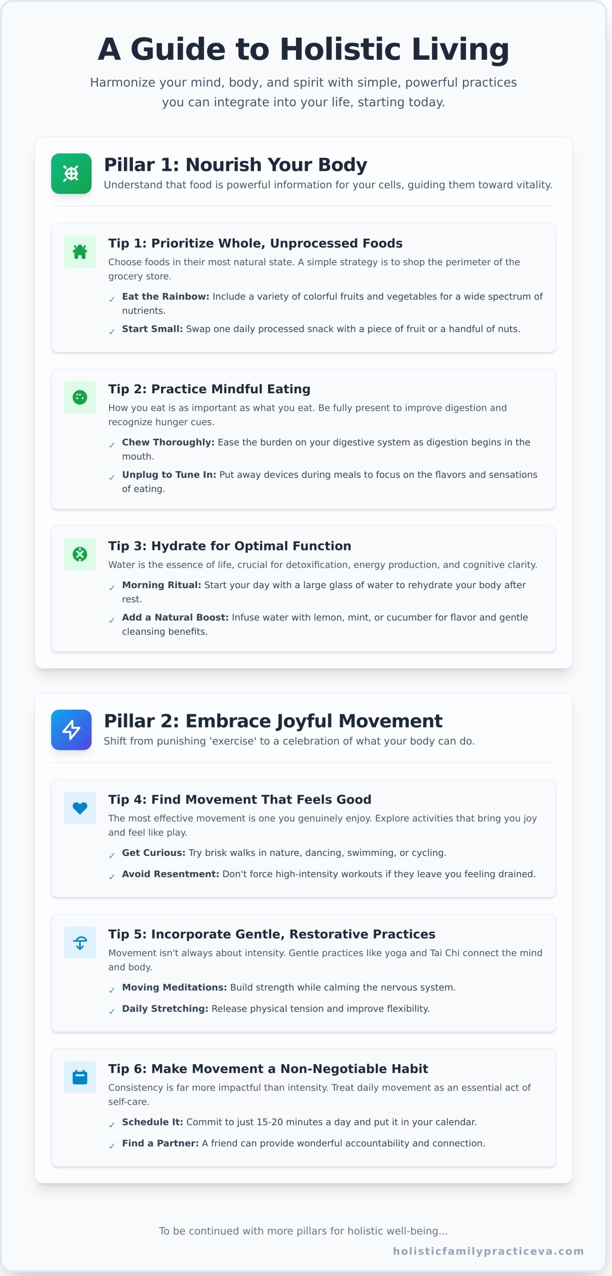 12 Actionable Holistic Lifestyle Tips for a Healthier, More Balanced You - Infographic