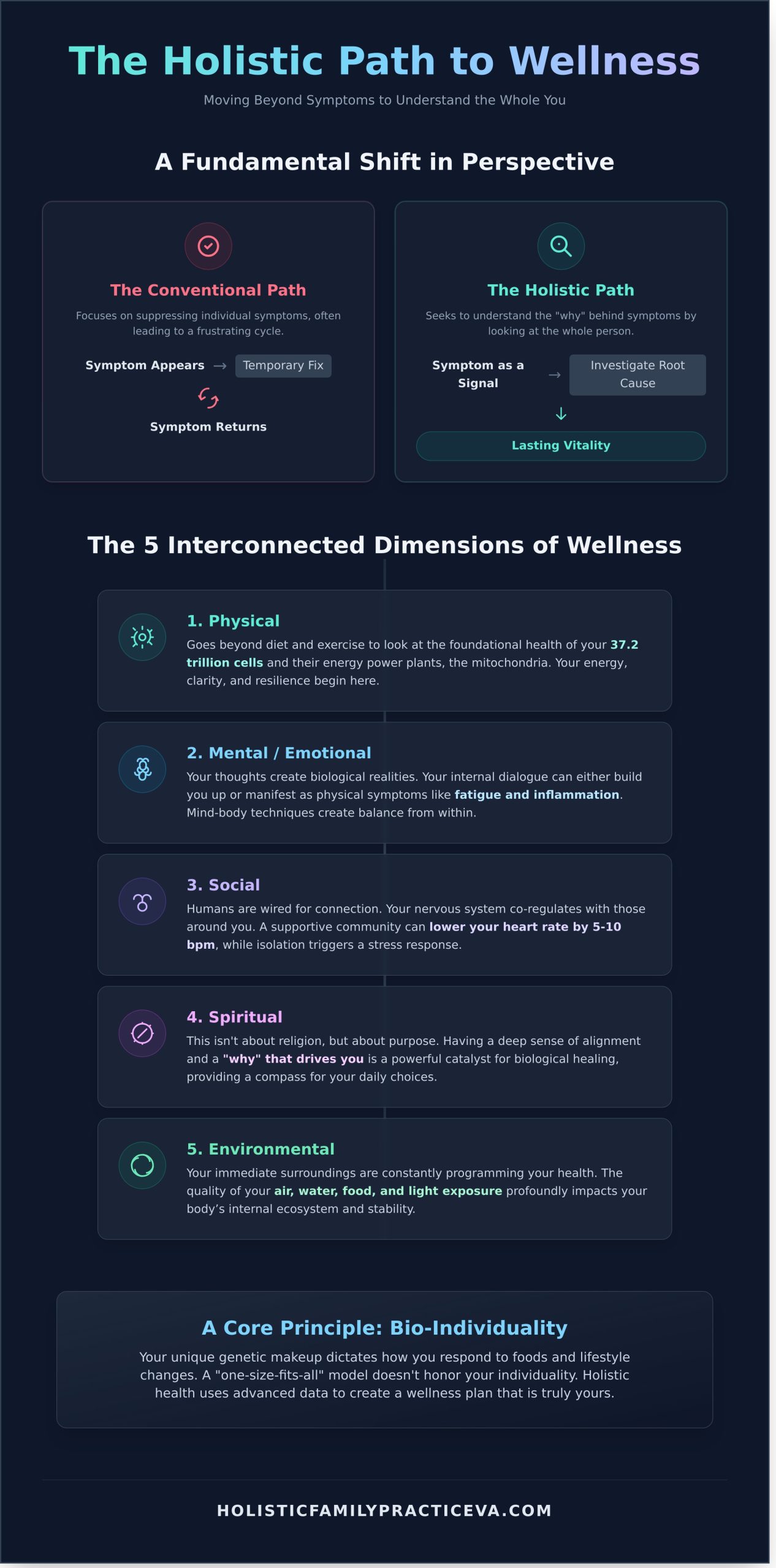 What is a Holistic Approach to Health? A Complete Guide to Root-Cause Wellness - Infographic